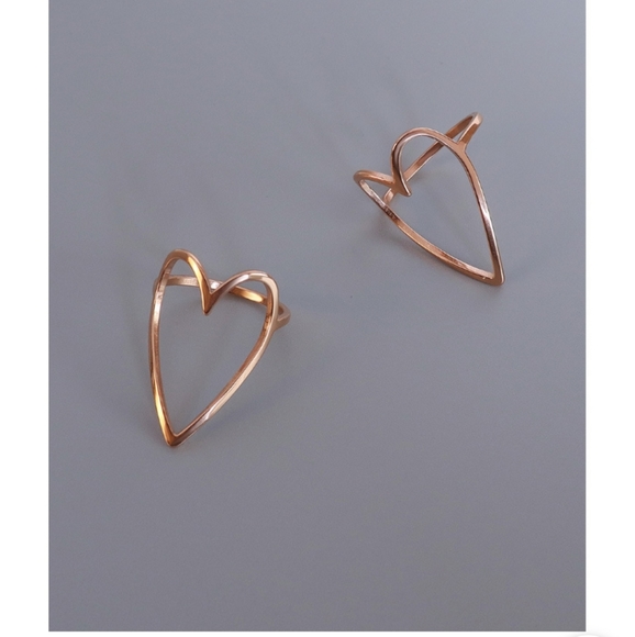 Brand New Rose Gold Peach Colored Heart Ring - Picture 4 of 7